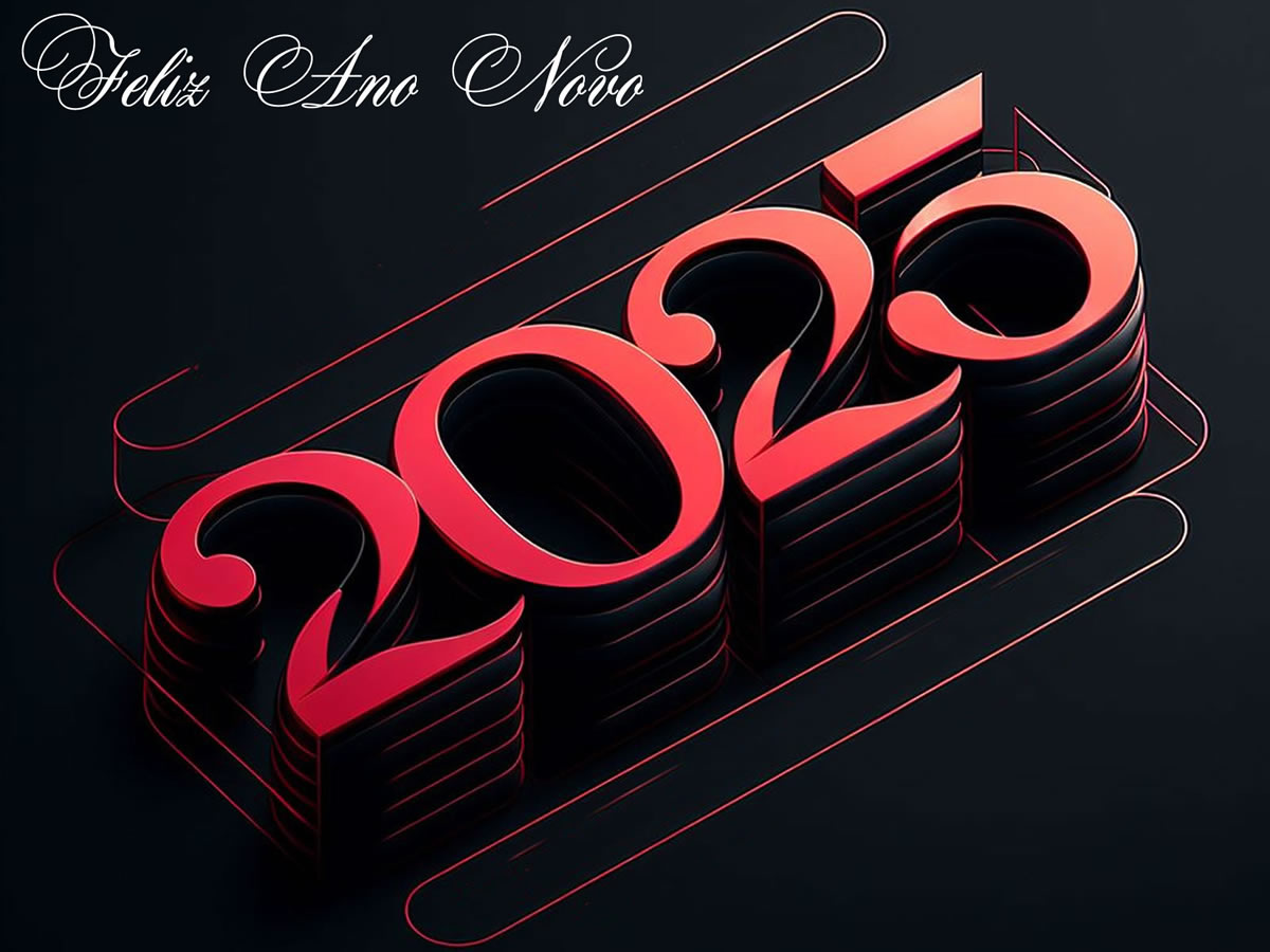 Imagem 2025 3D vermelho, gradiente preto